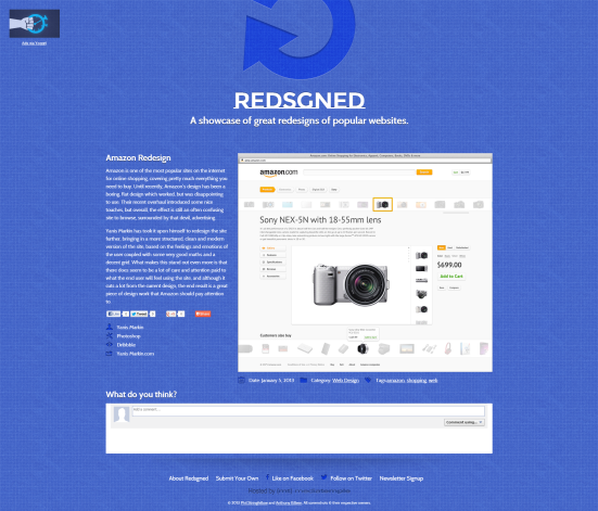 Redsgned - Un site qui regroupe des redesigns non sollicités